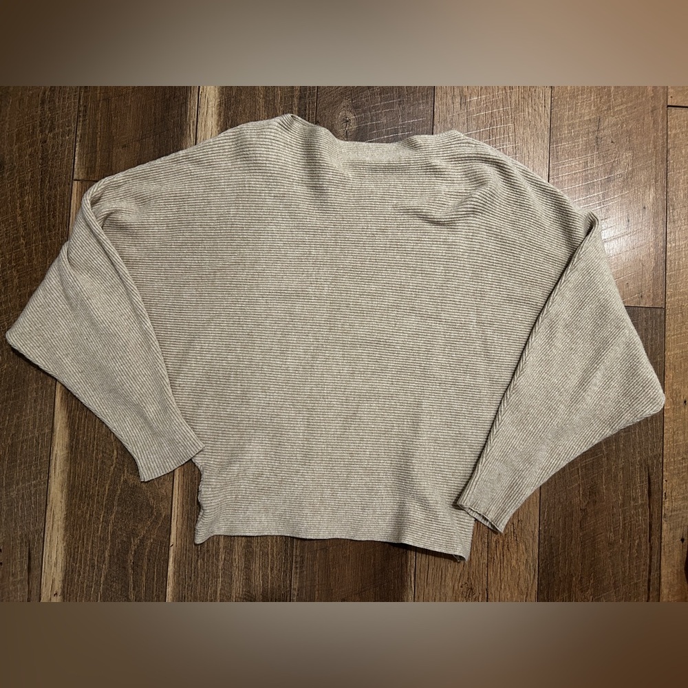 3- Lightweight Oversized Boat Neck Dolman Batwing Sleeve Ribbed Knitted sweater